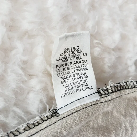 Blouse Size S Black Beige Ombre Linen Whimsycore Y2K Festival Edgy Soft Grunge - Picture 12 of 13